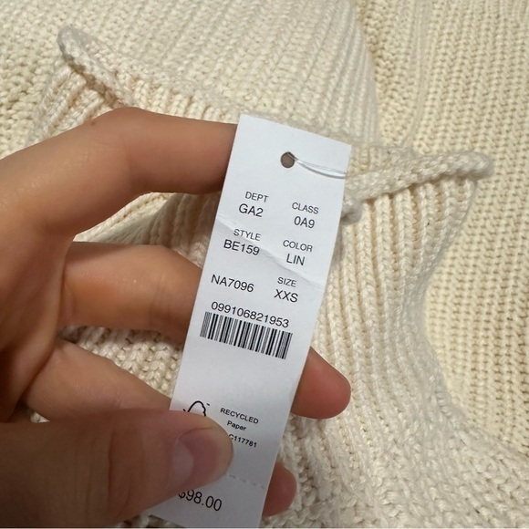 J crew relaxed rollneck sweater ivory linen - Picture 3 of 3